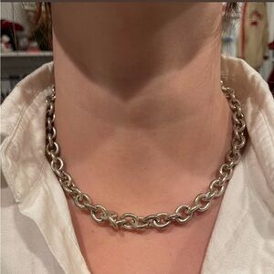 Silver tone chain necklace choker necklace y2K #jewellery